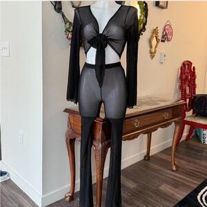 2 piece xs see through set